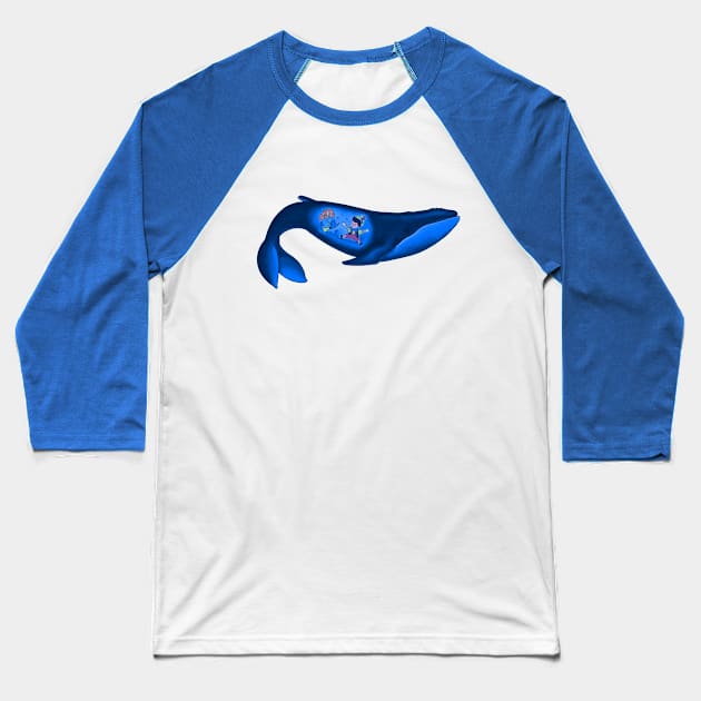 Meeting in the whale Baseball T-Shirt by tinkerpen